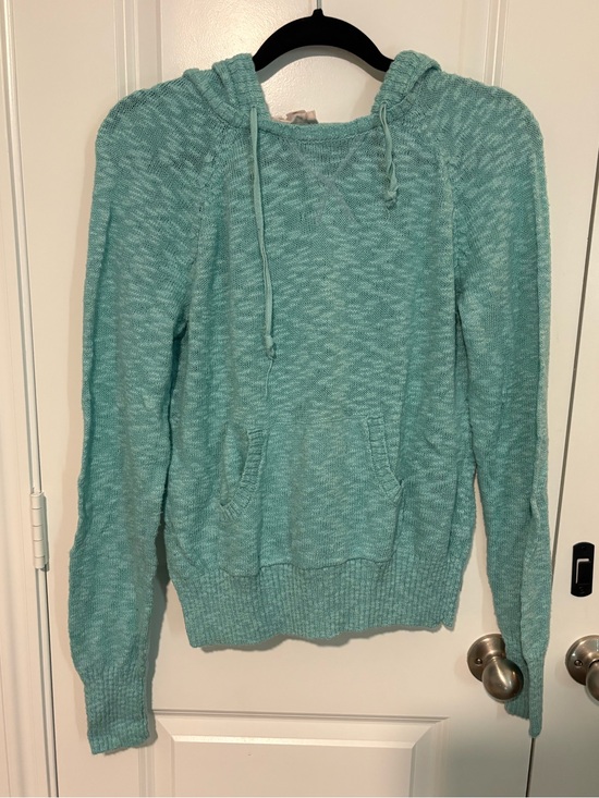 SO Sweaters - SO Aqua Marled Knit Hooded Sweater Kangaroo Pocket Size XL